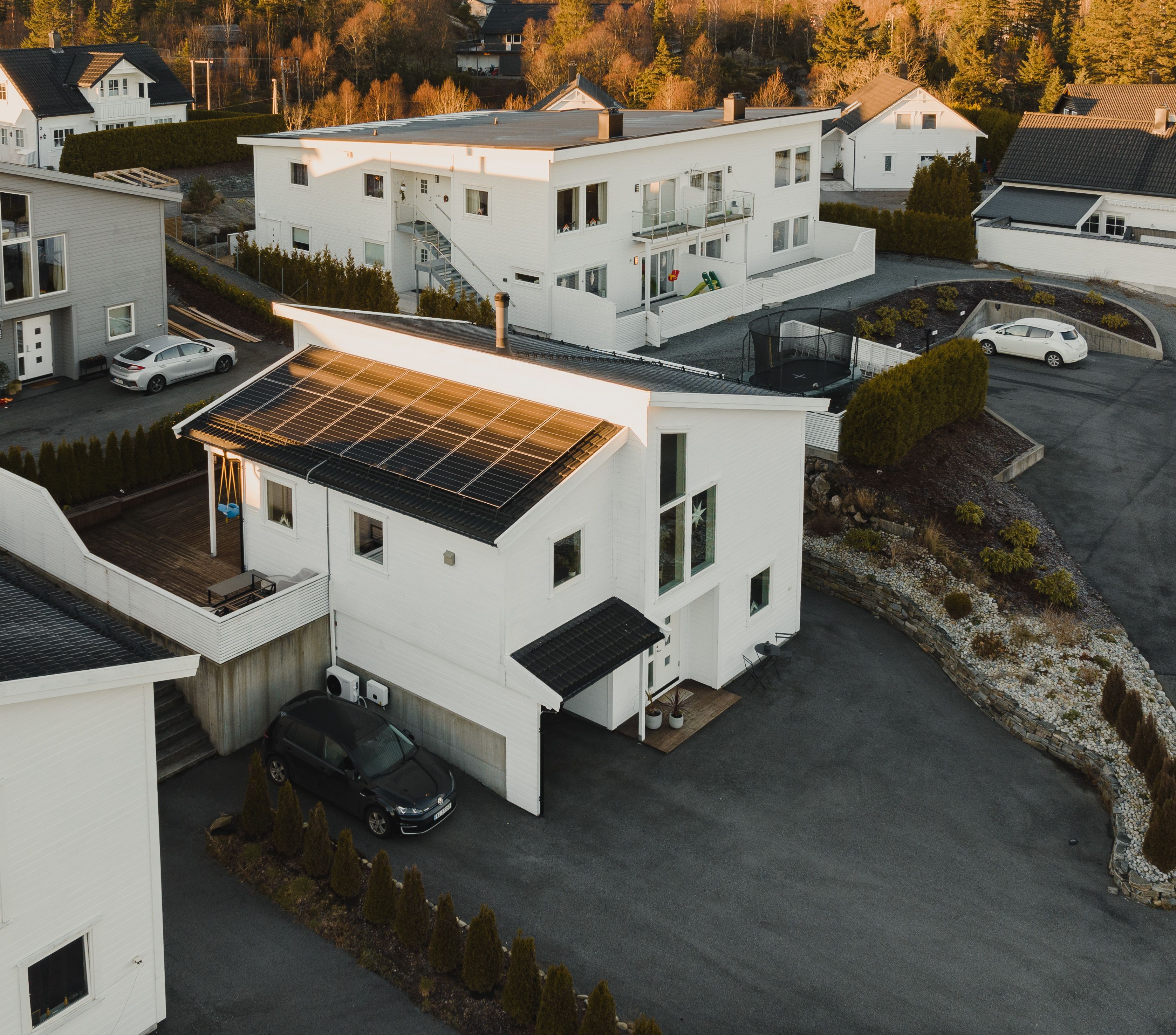 Privat bolig med solceller på taket