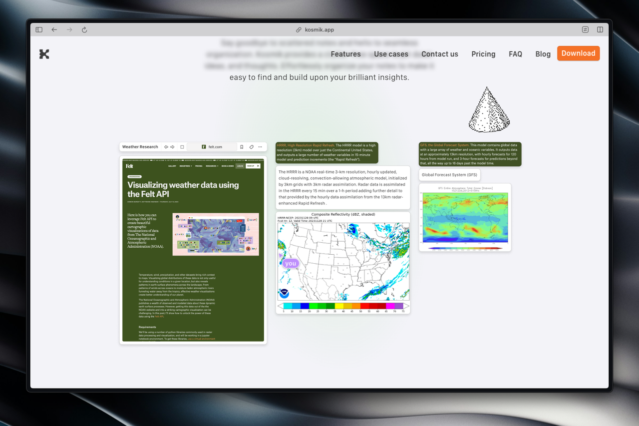 Kosmik's research use case