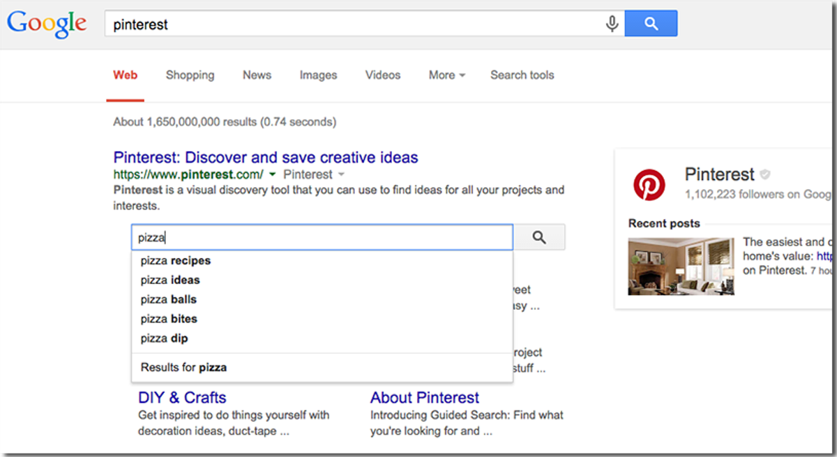 Sitelinks search box in-use