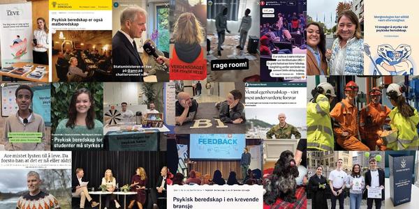 Bildecollage fra markeringer over hele landet i 2025.