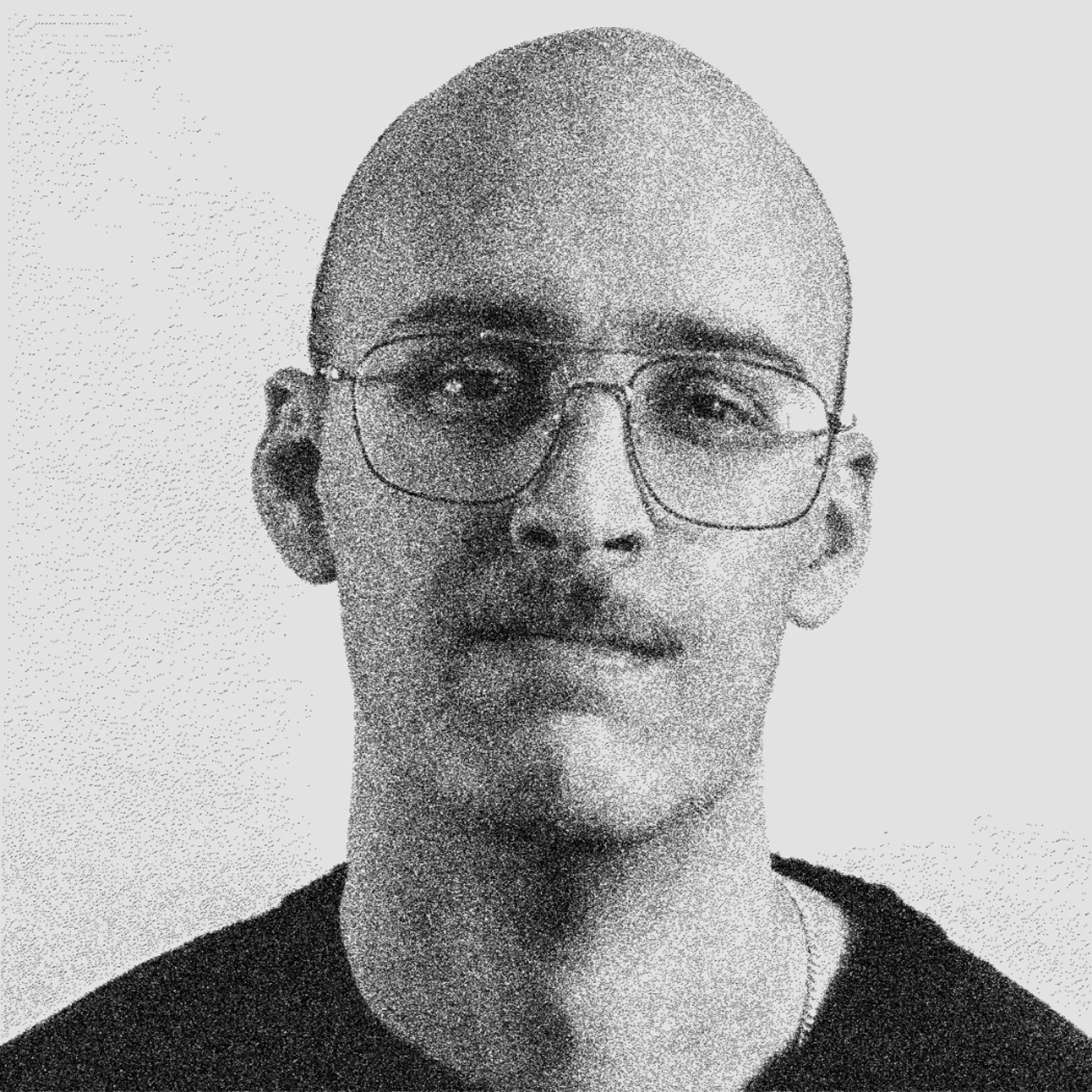 Black and white photo of Soren Iverson