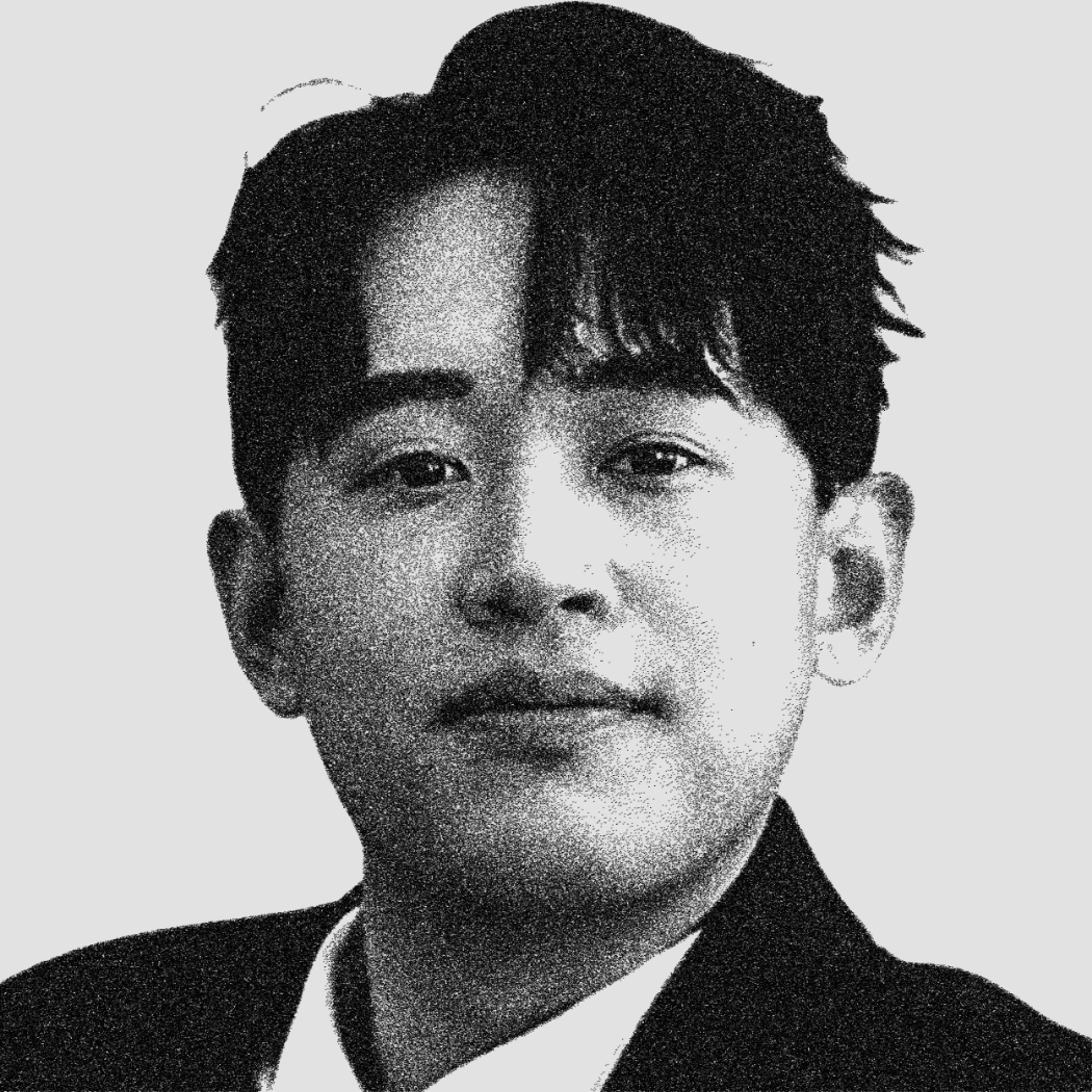 black and white photo of Lawrence Luk