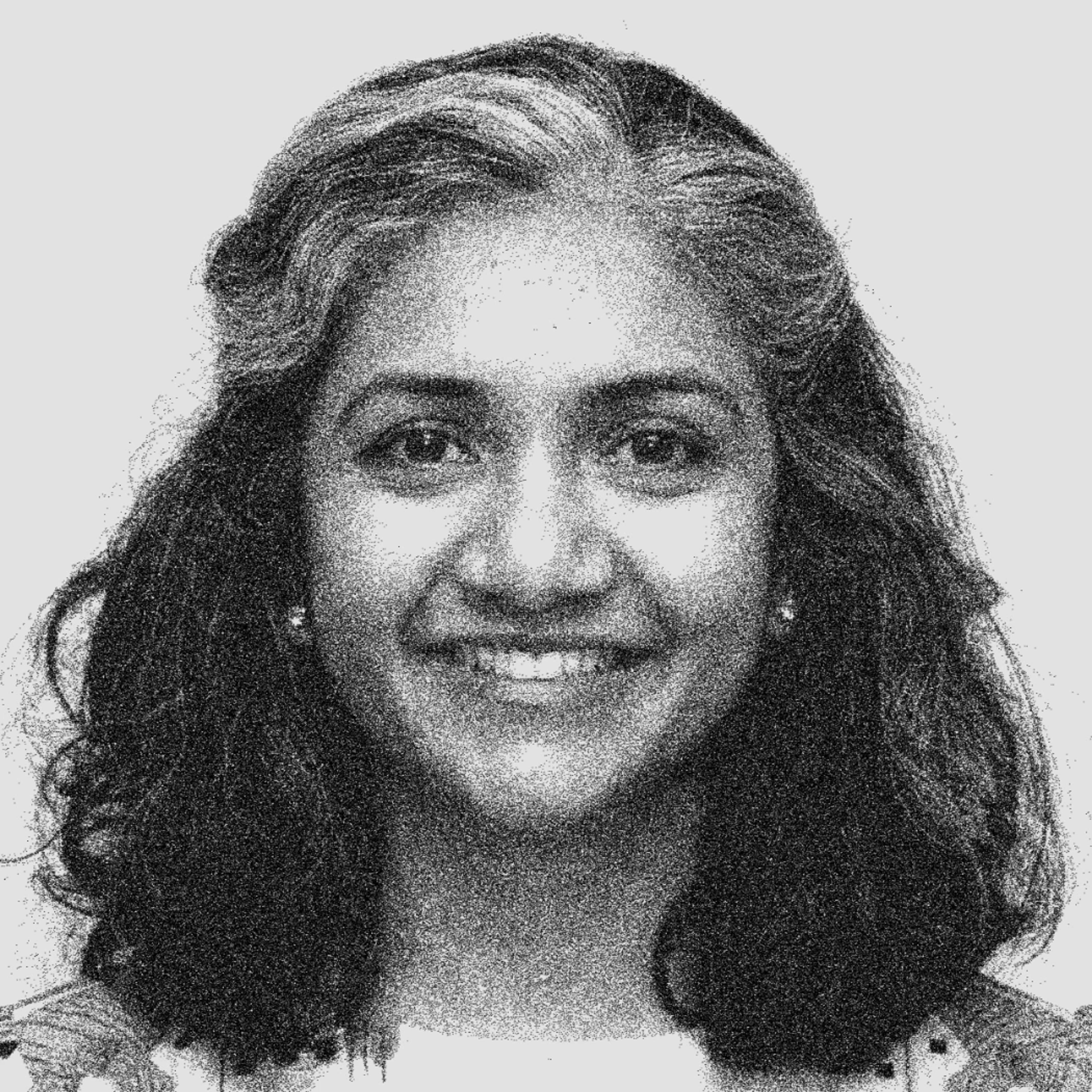 Black and white photo of Shahee Hiran