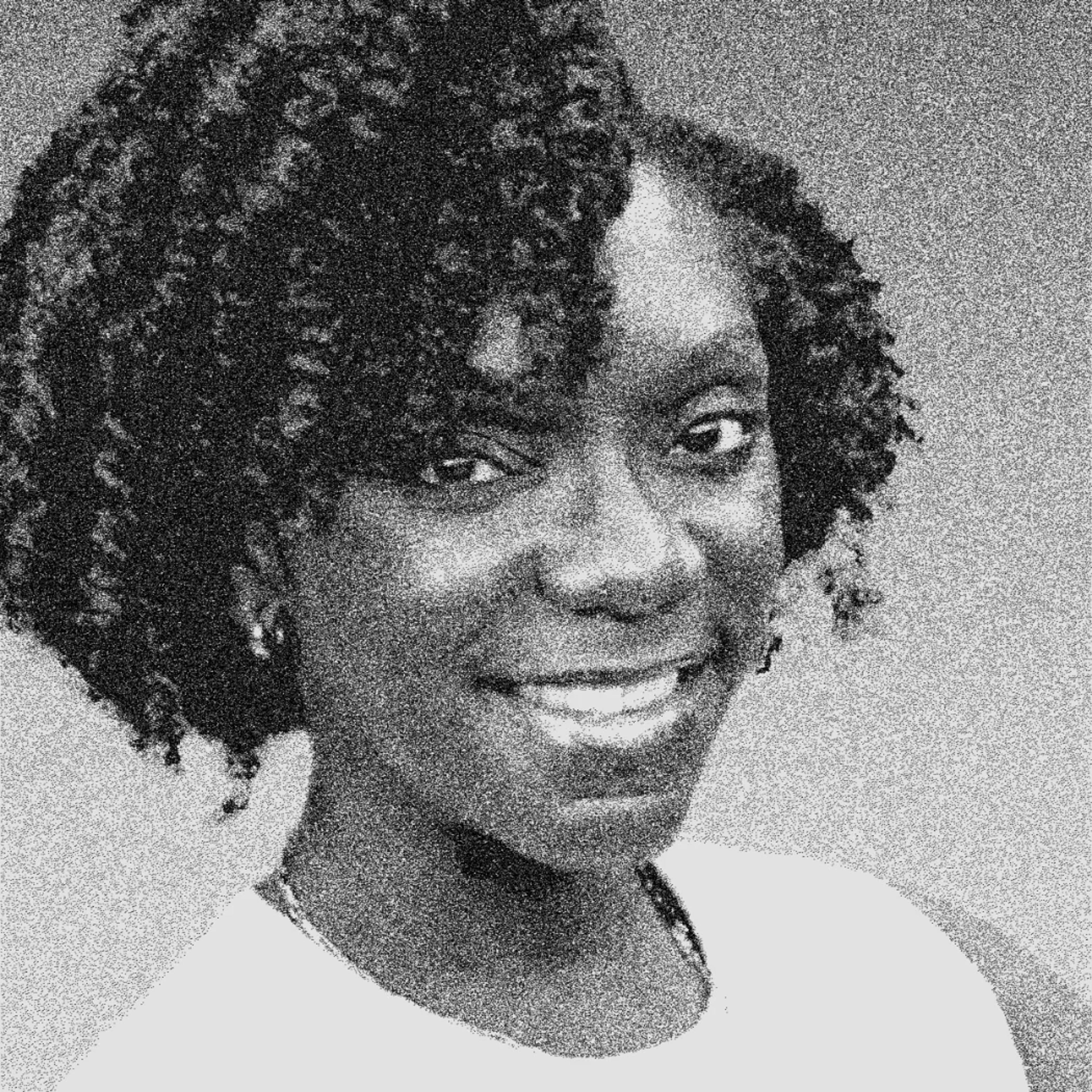 black and white photo of Chloe Fagan-Tucker