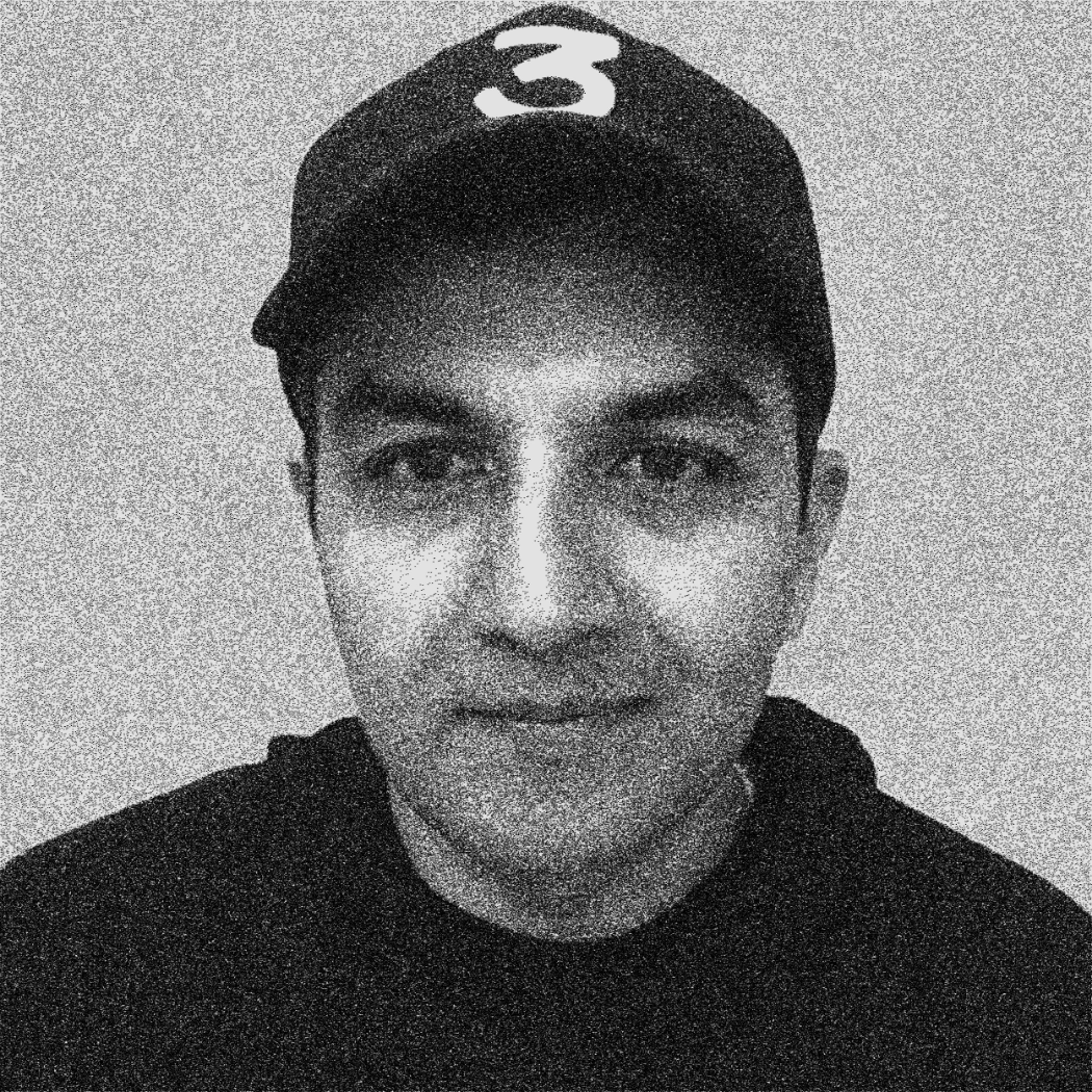 black and white photo of Jinen Kamdar