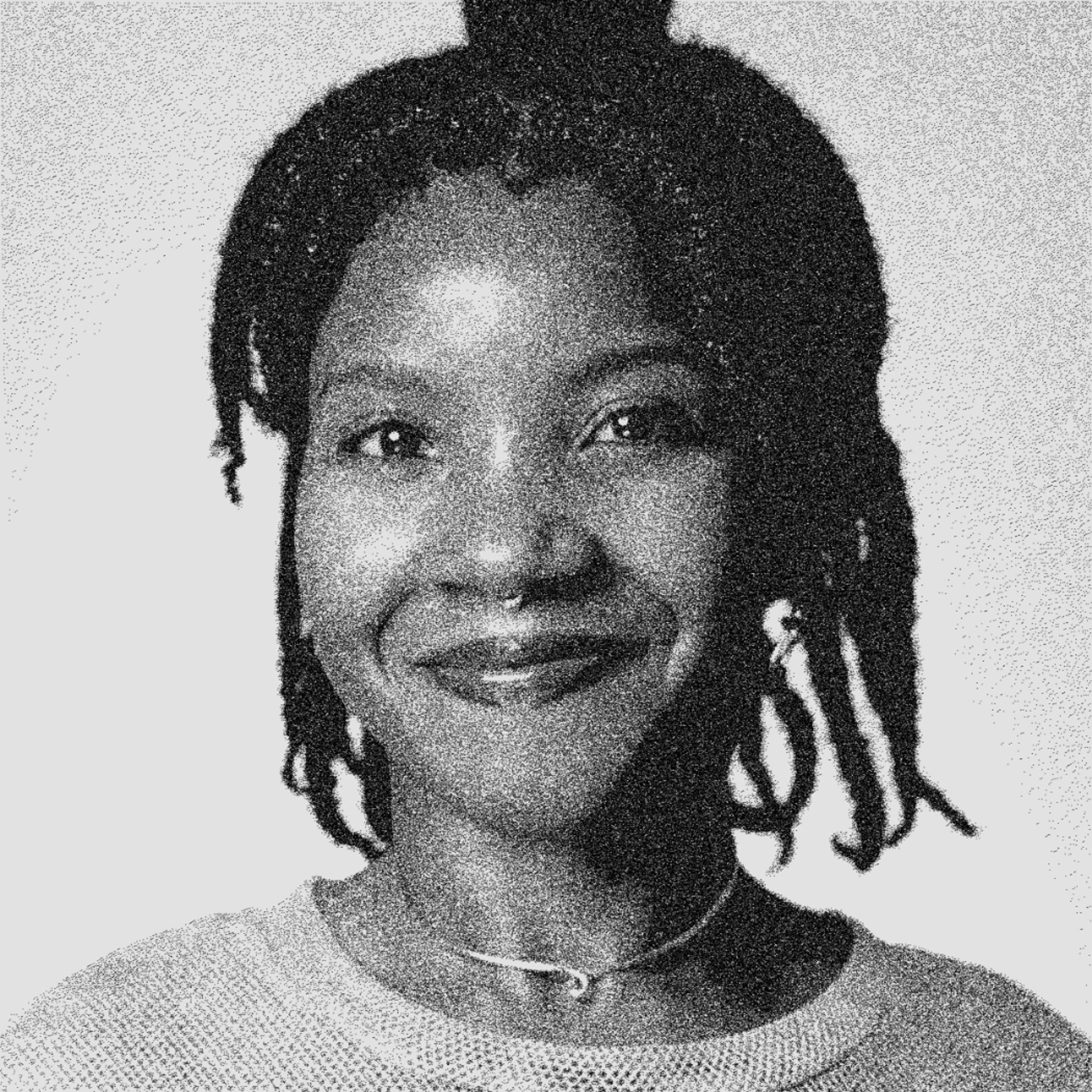 black and white photo of Catt Small