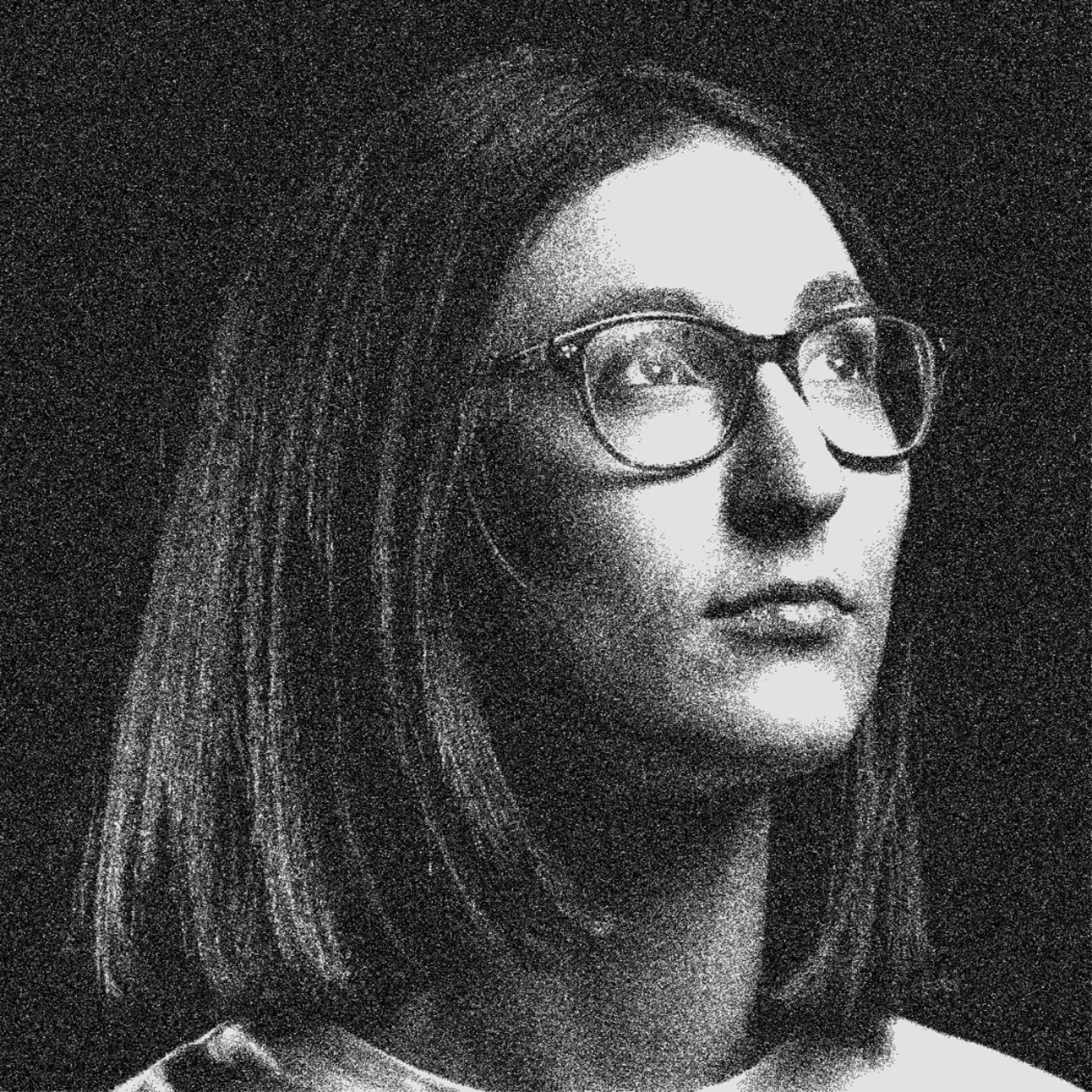 black and white photo of Megan Bednarczyk