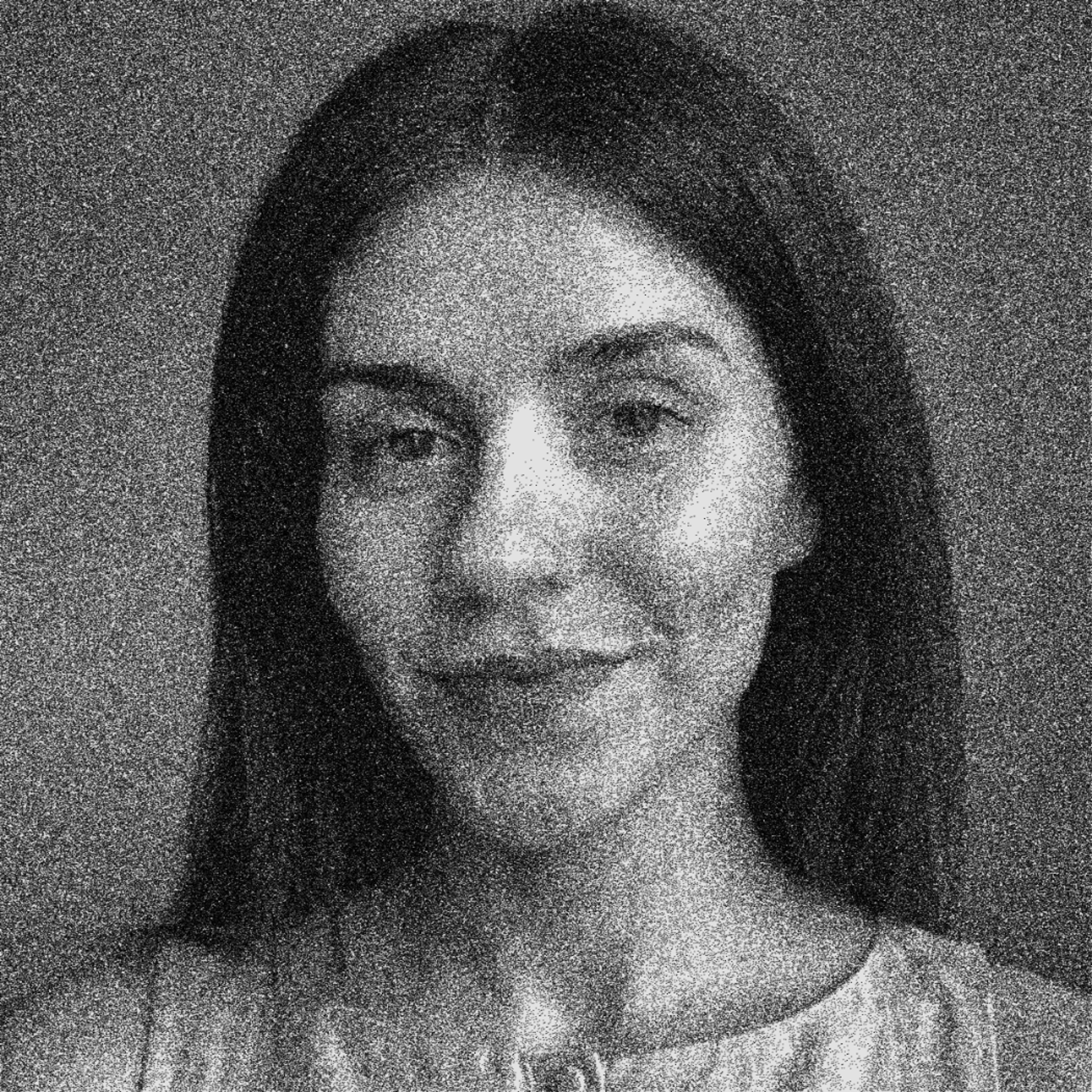 black and white photo of Mallory Dean