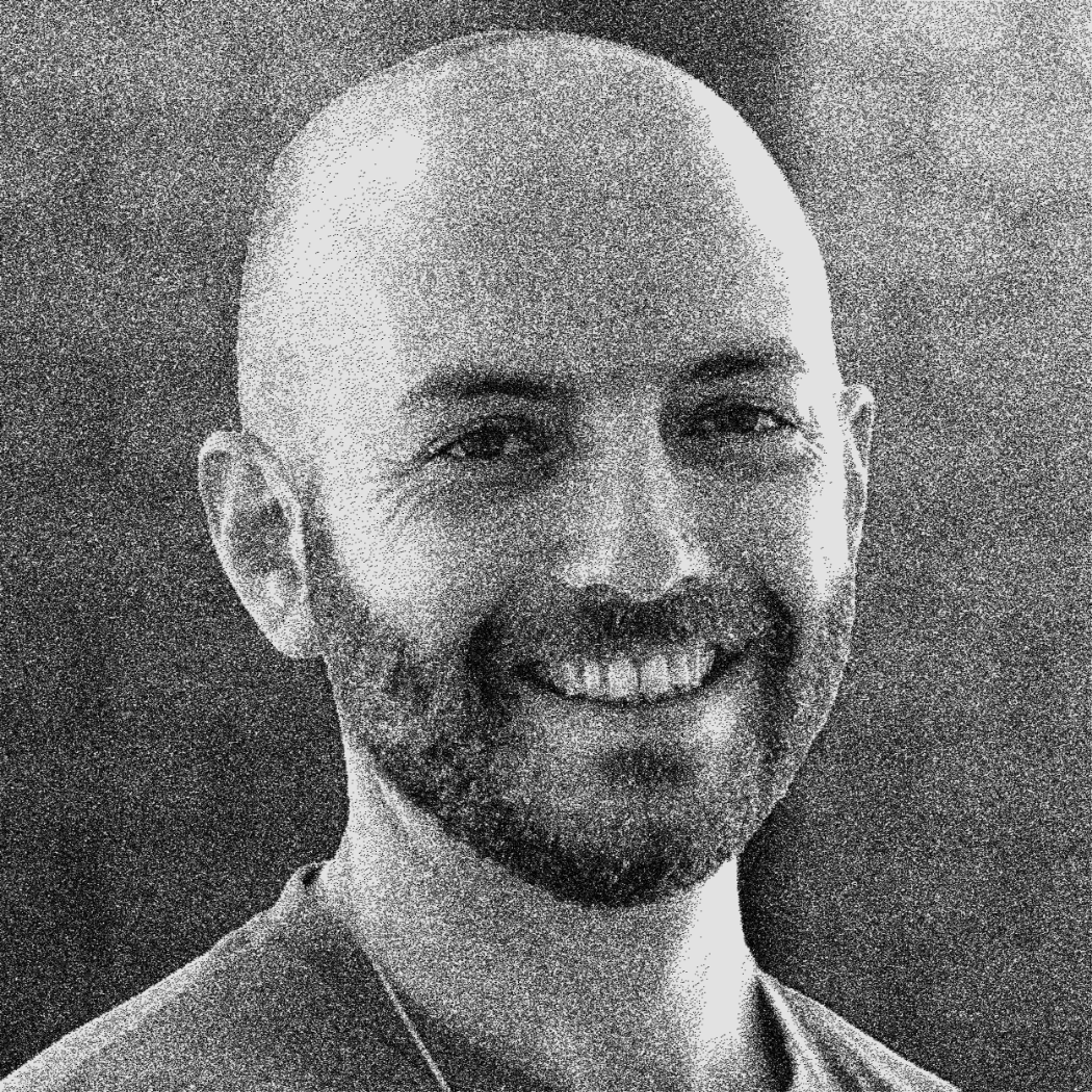 black and white photo of Ron Baranov