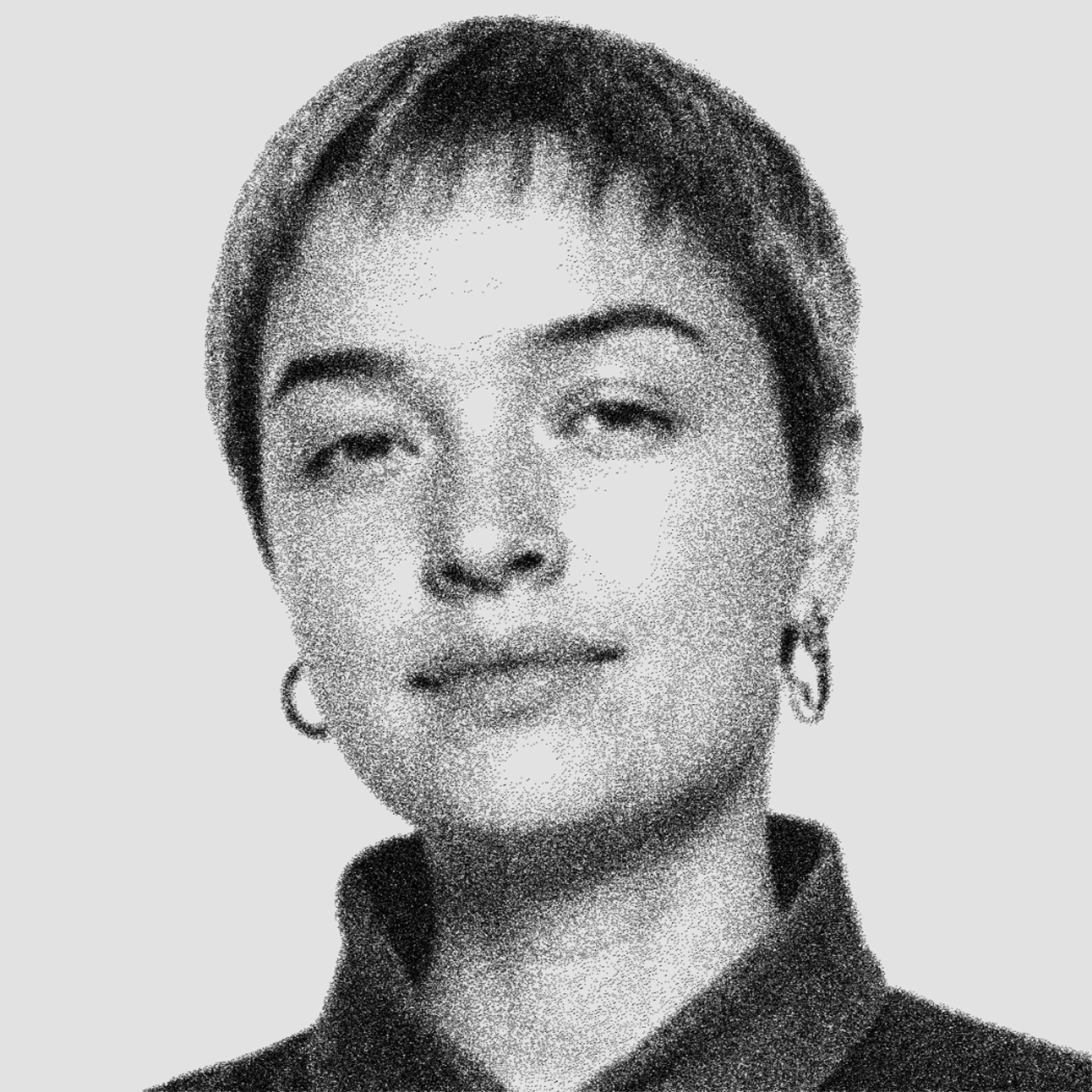 Black and white photo of Georgia Rust