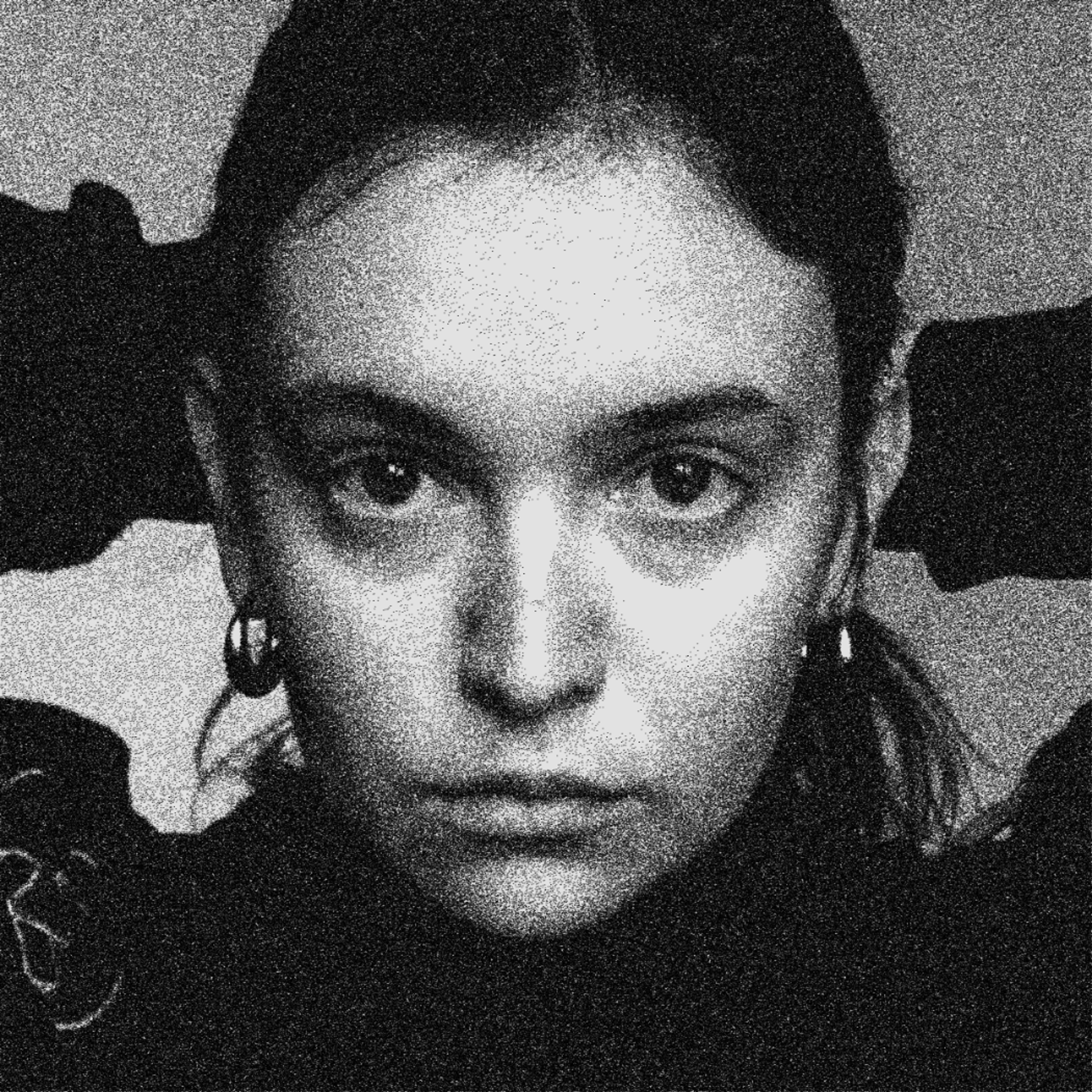 black and white photo of Daniela Muntyan