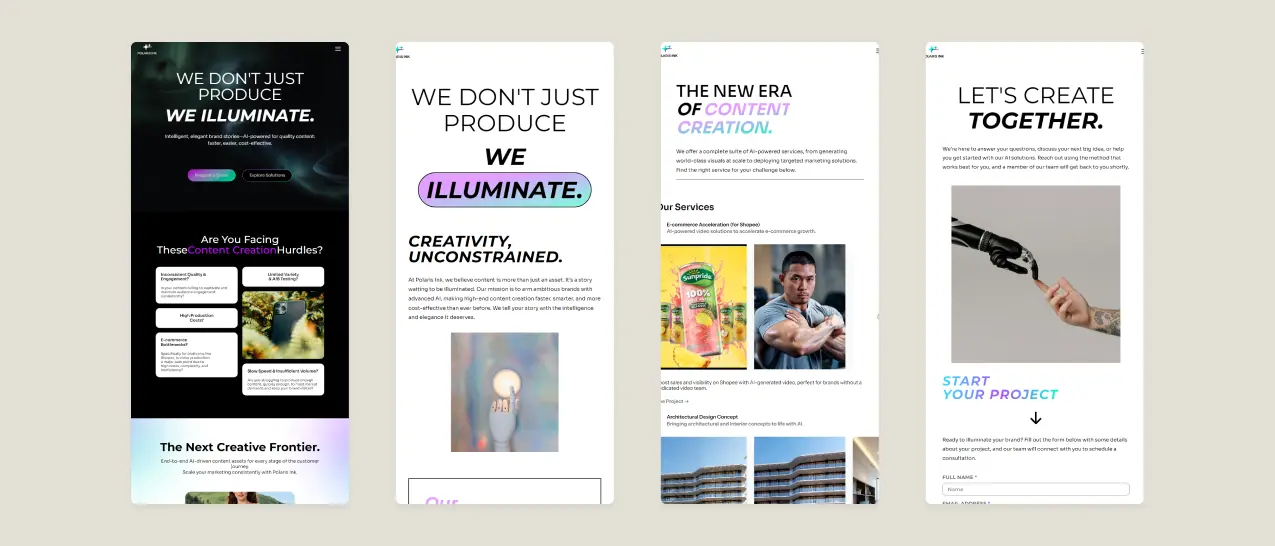 Polaris Ink , ออกแบบ UX / UI