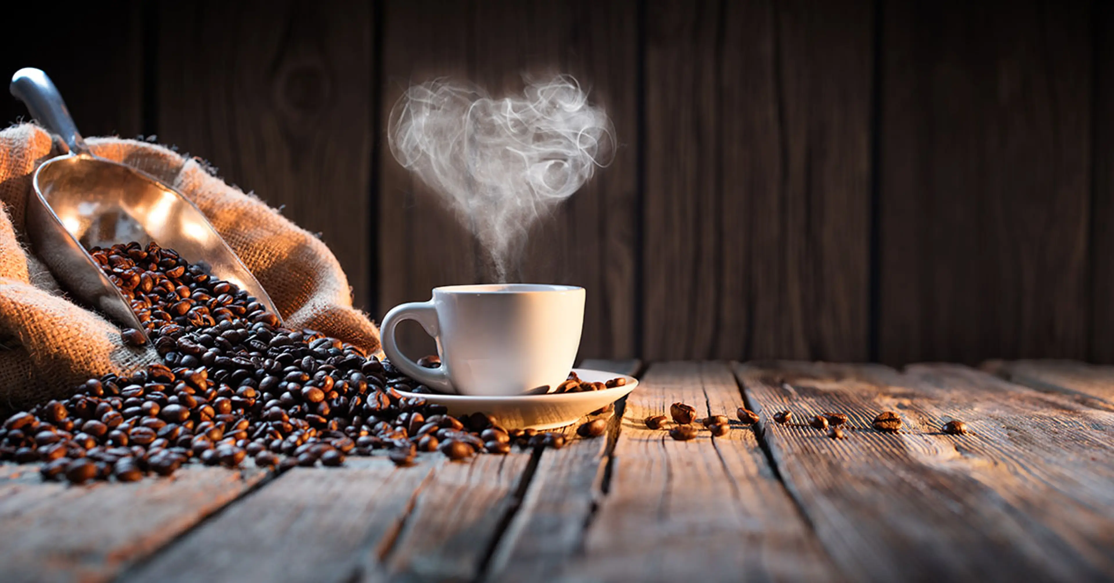Kaffekopp og kaffebønner