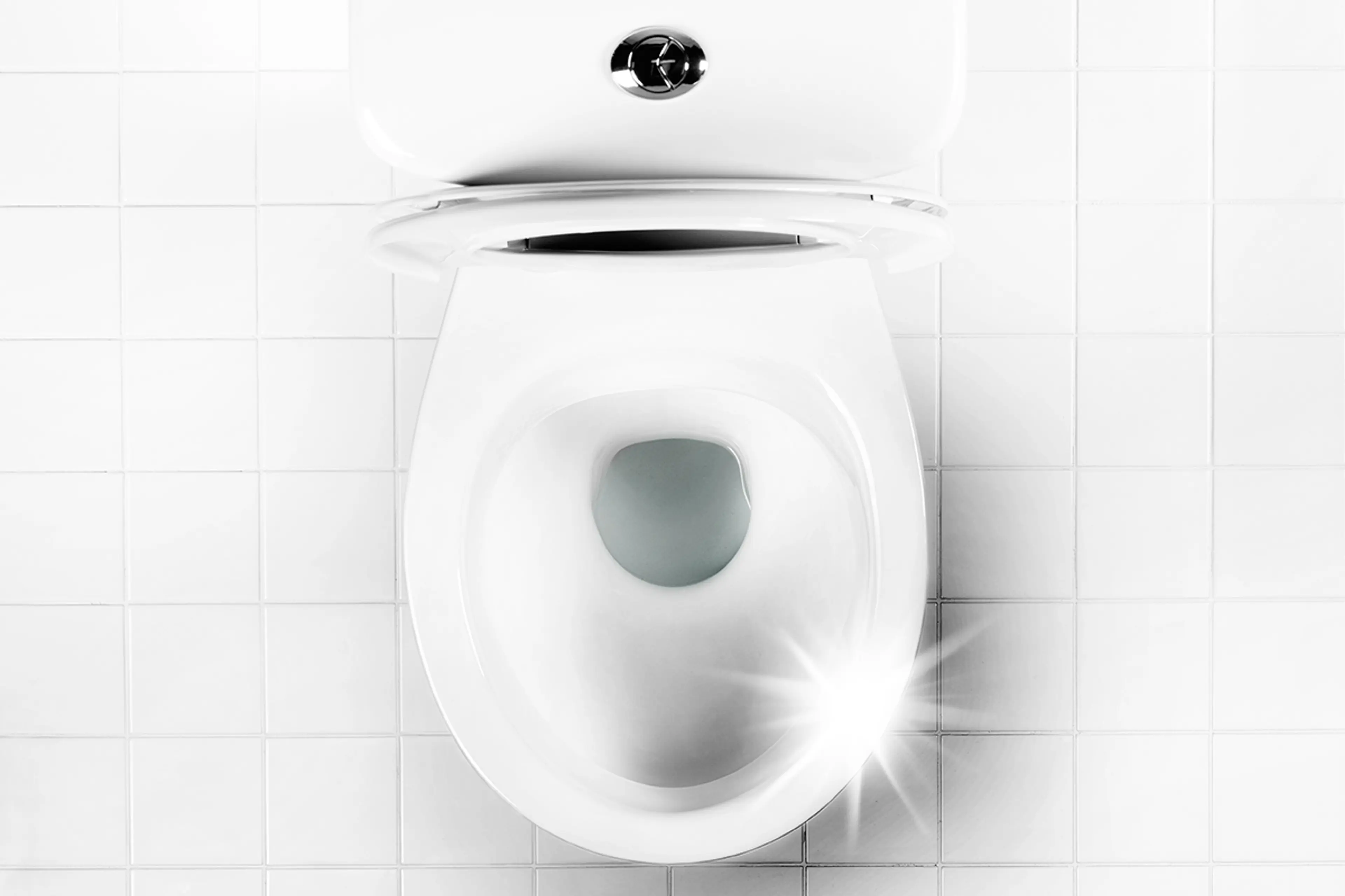 Skinnende rent toalett