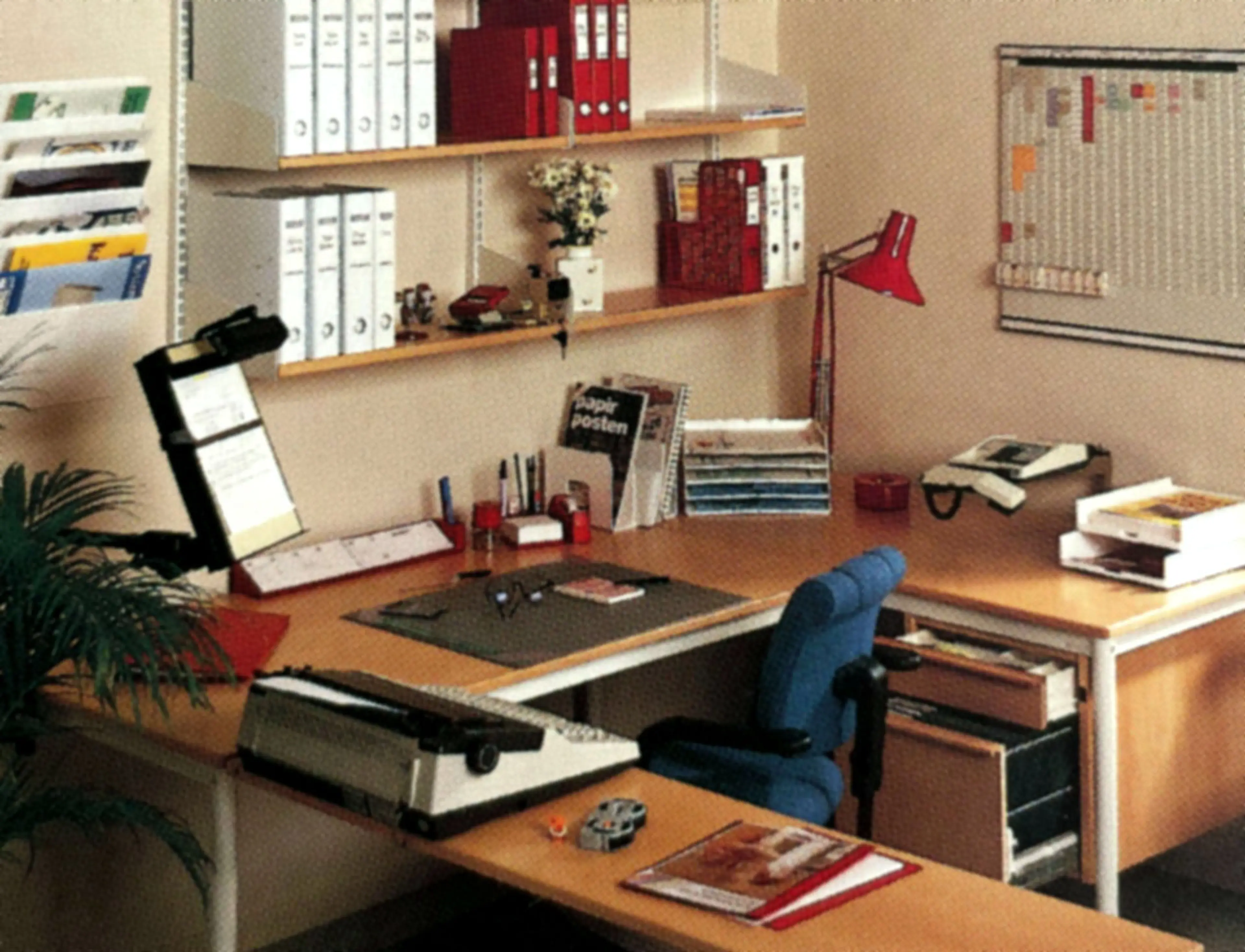 Kontorplass på 1980-tallet