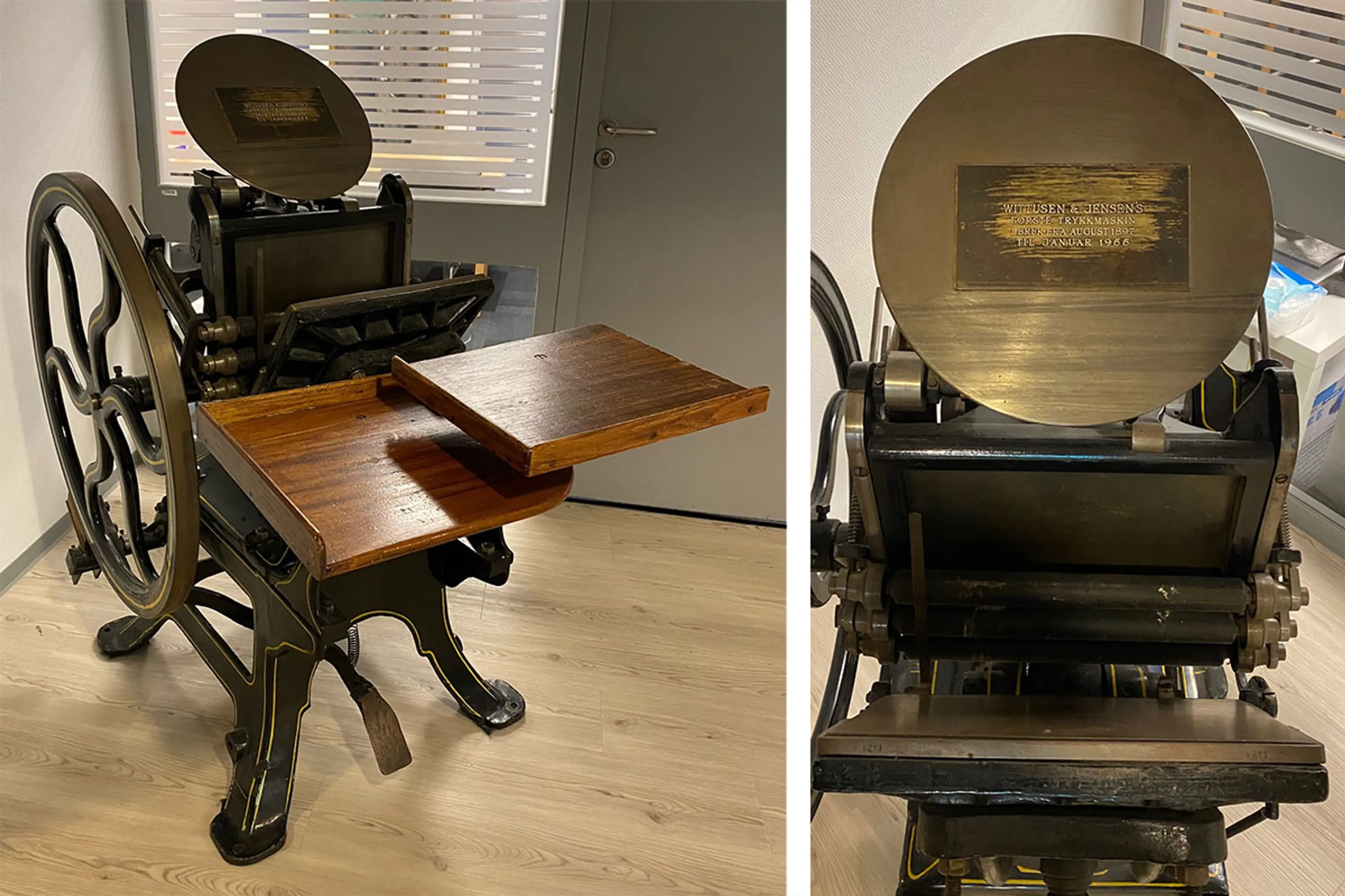 Wittusen & Jensens første trykkmaskin