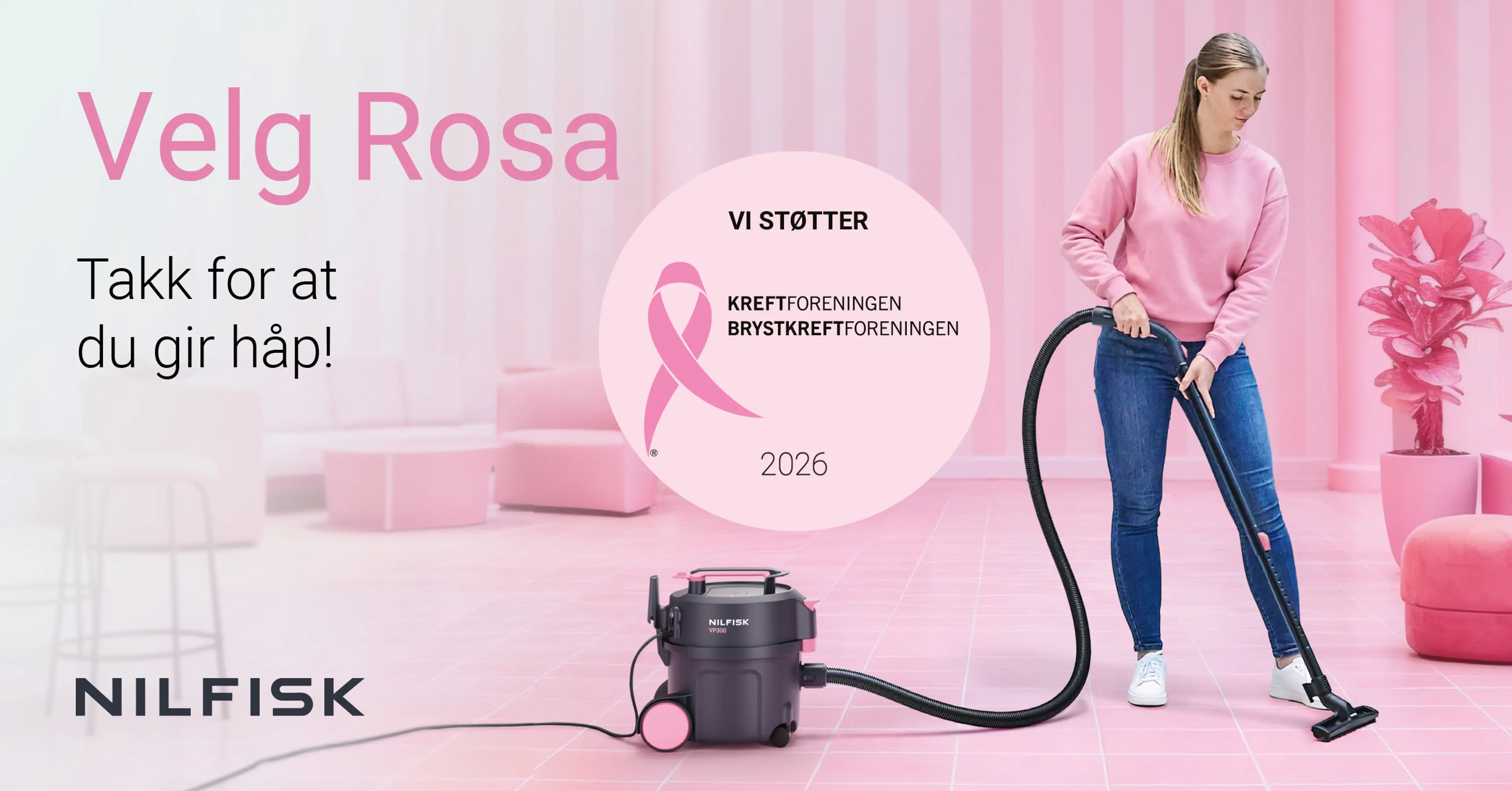 Nilfisk rosa støvsuger