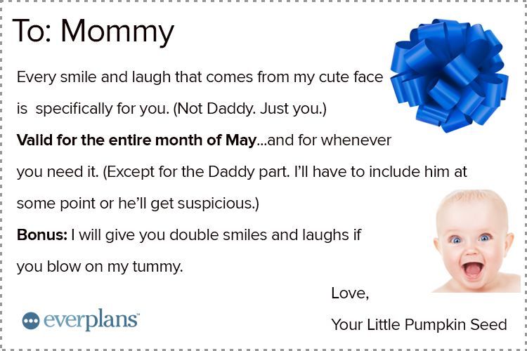 mothers day card baby smiles