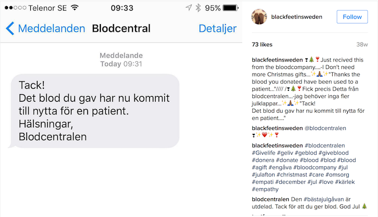 sweden blood donor instagram