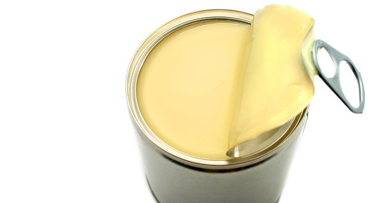 condensed milk in a can