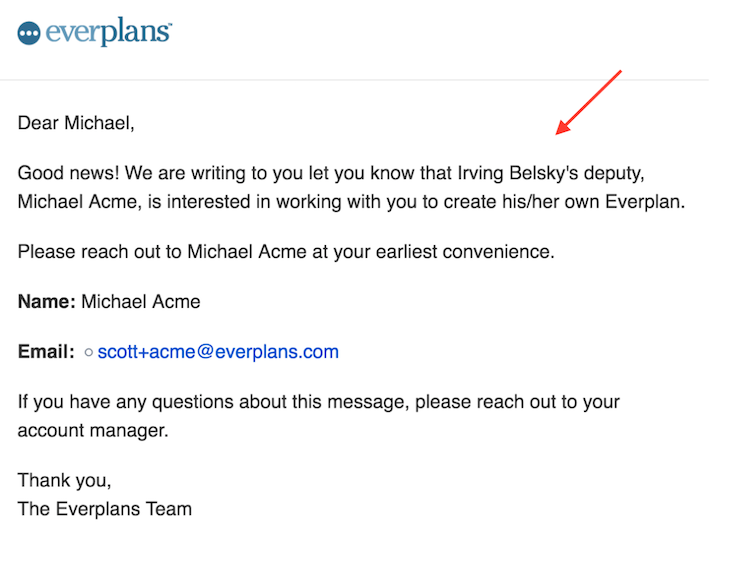 email offering everplan