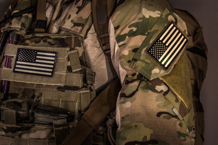 camouflage american flag patches