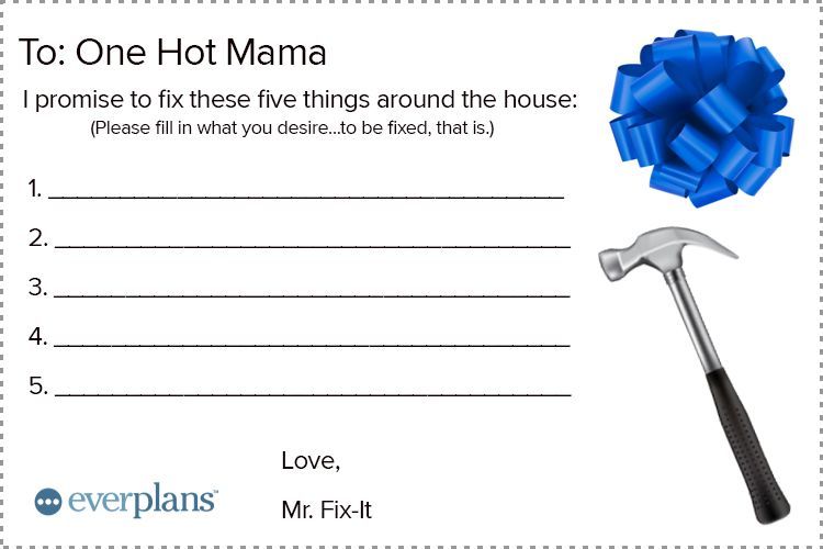 mothers day card husband tasks around the house