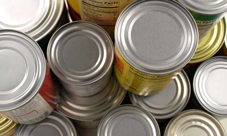 Canned food and goods stockpile