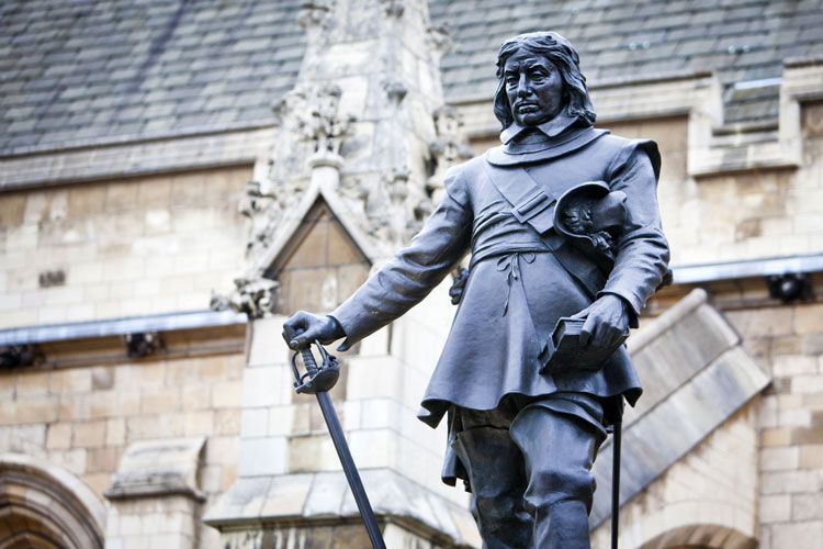 oliver cromwell in westminster london uk