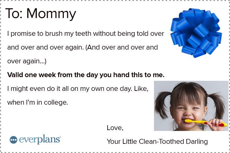 mothers day card toddler toothbrush