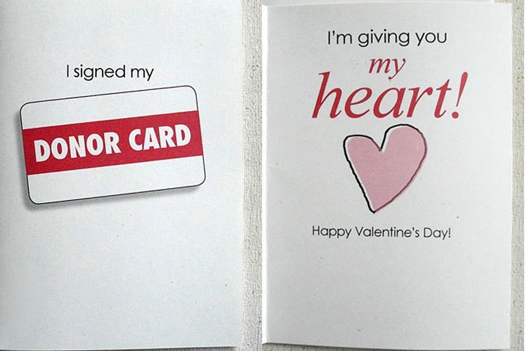 valentine's day donor card