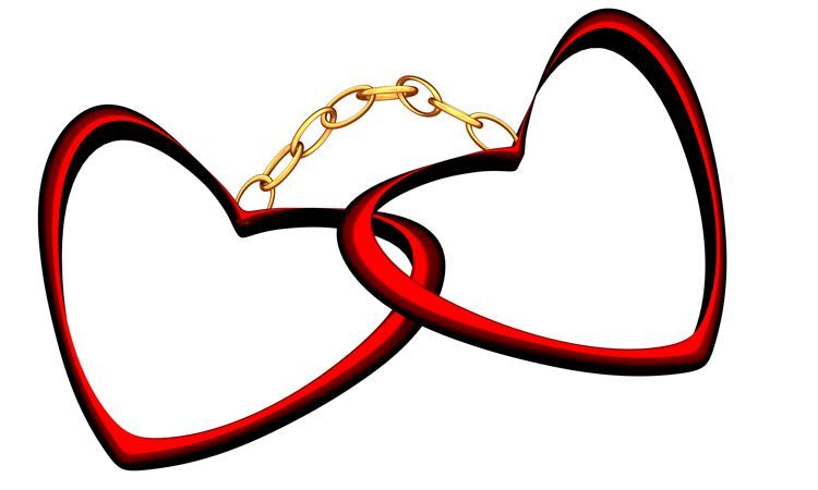 hearts chained together