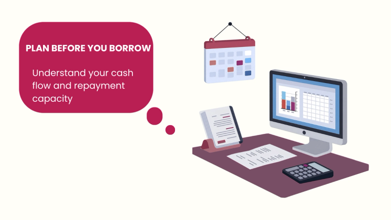 A laptop, calculator, financial documents and calendar used for financial planning