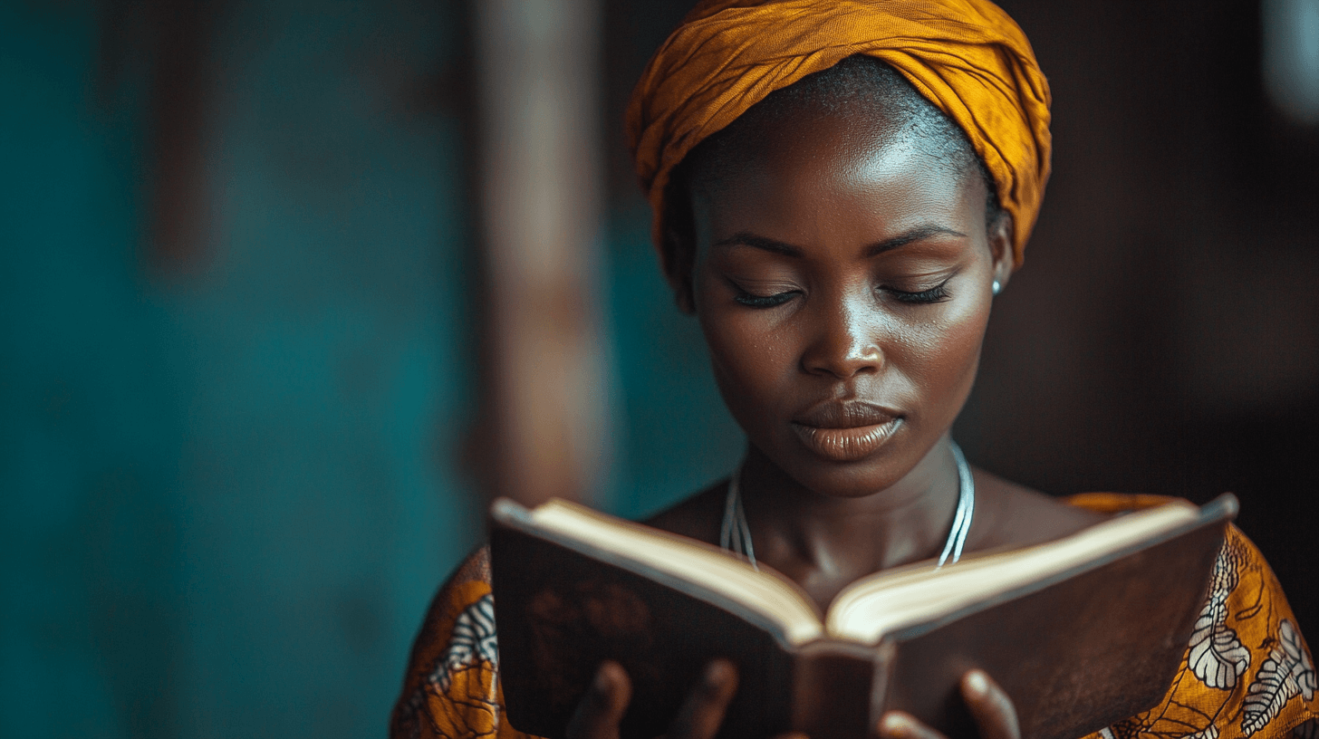 Woman reading a Bible
