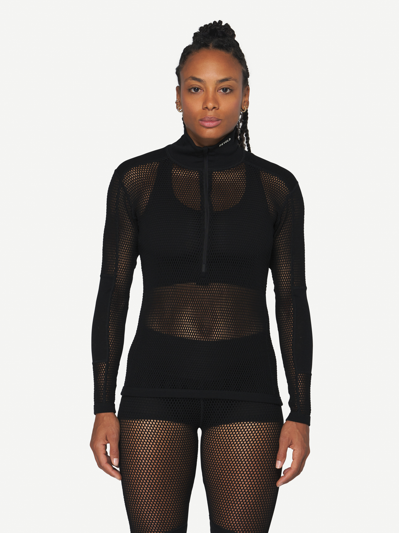 Wool Mesh Pro Zip Neck Woman