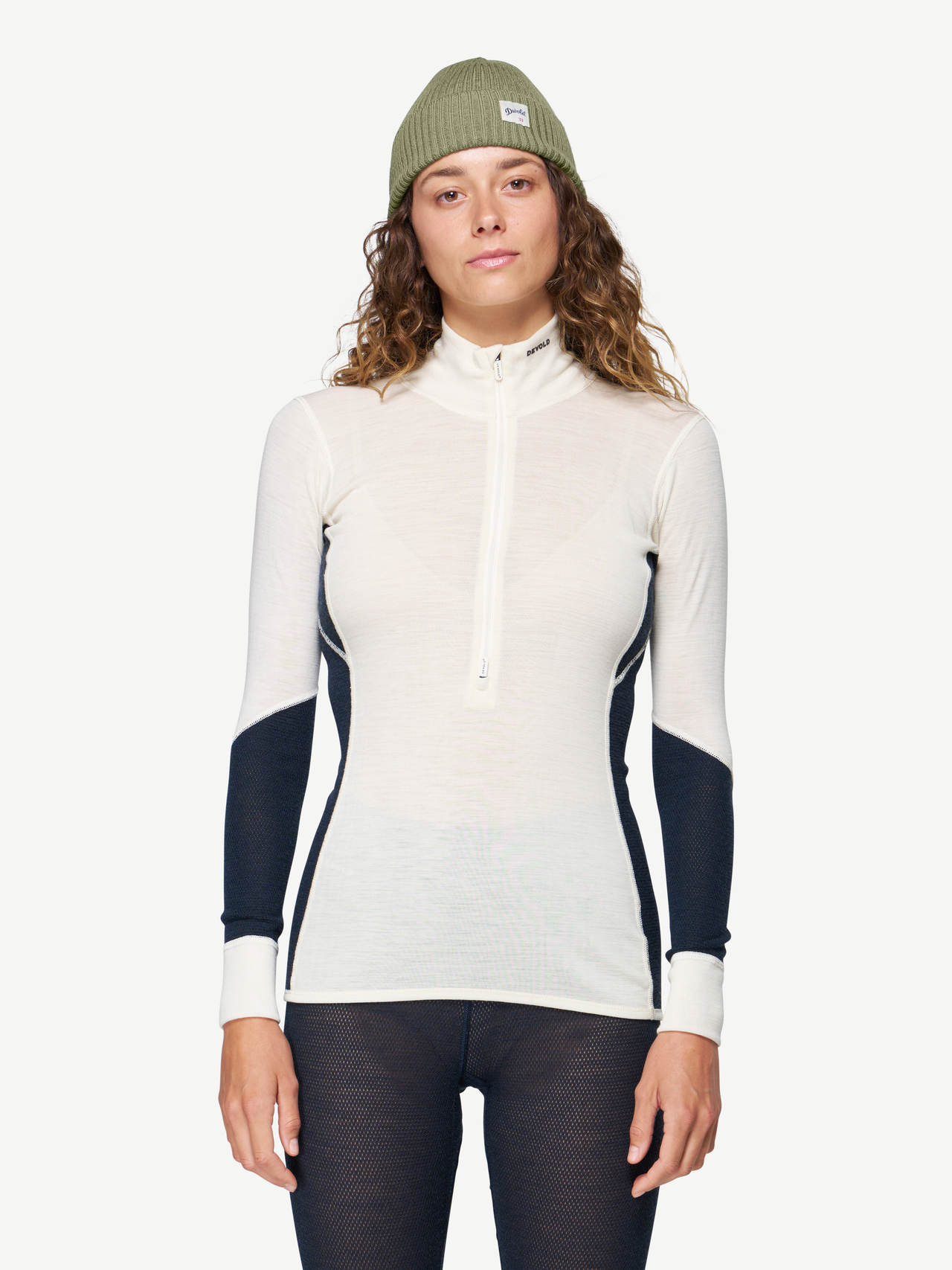 Wool Mesh 190 Zip Neck Woman