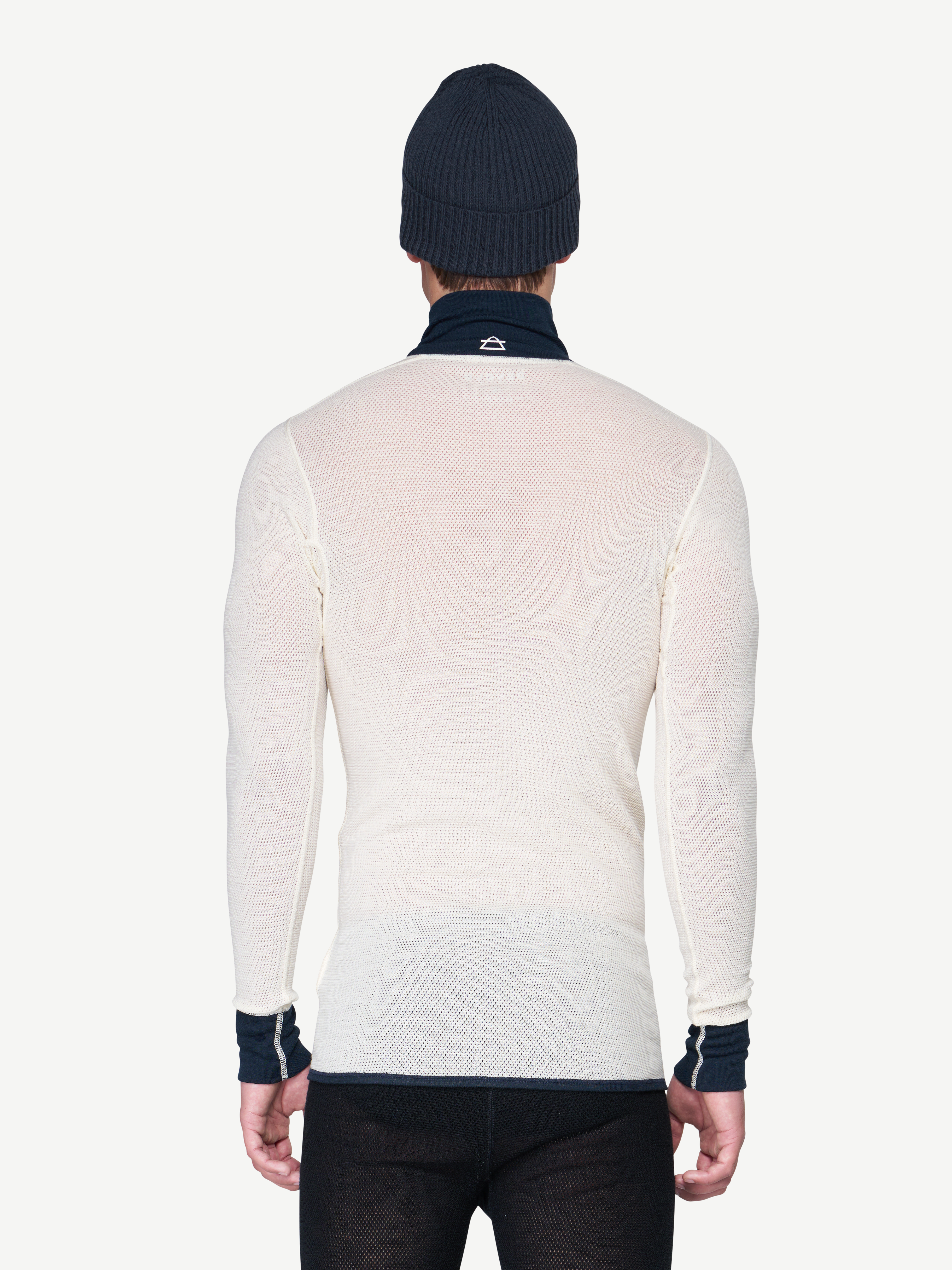 Wool Mesh 190 Zip Neck Man