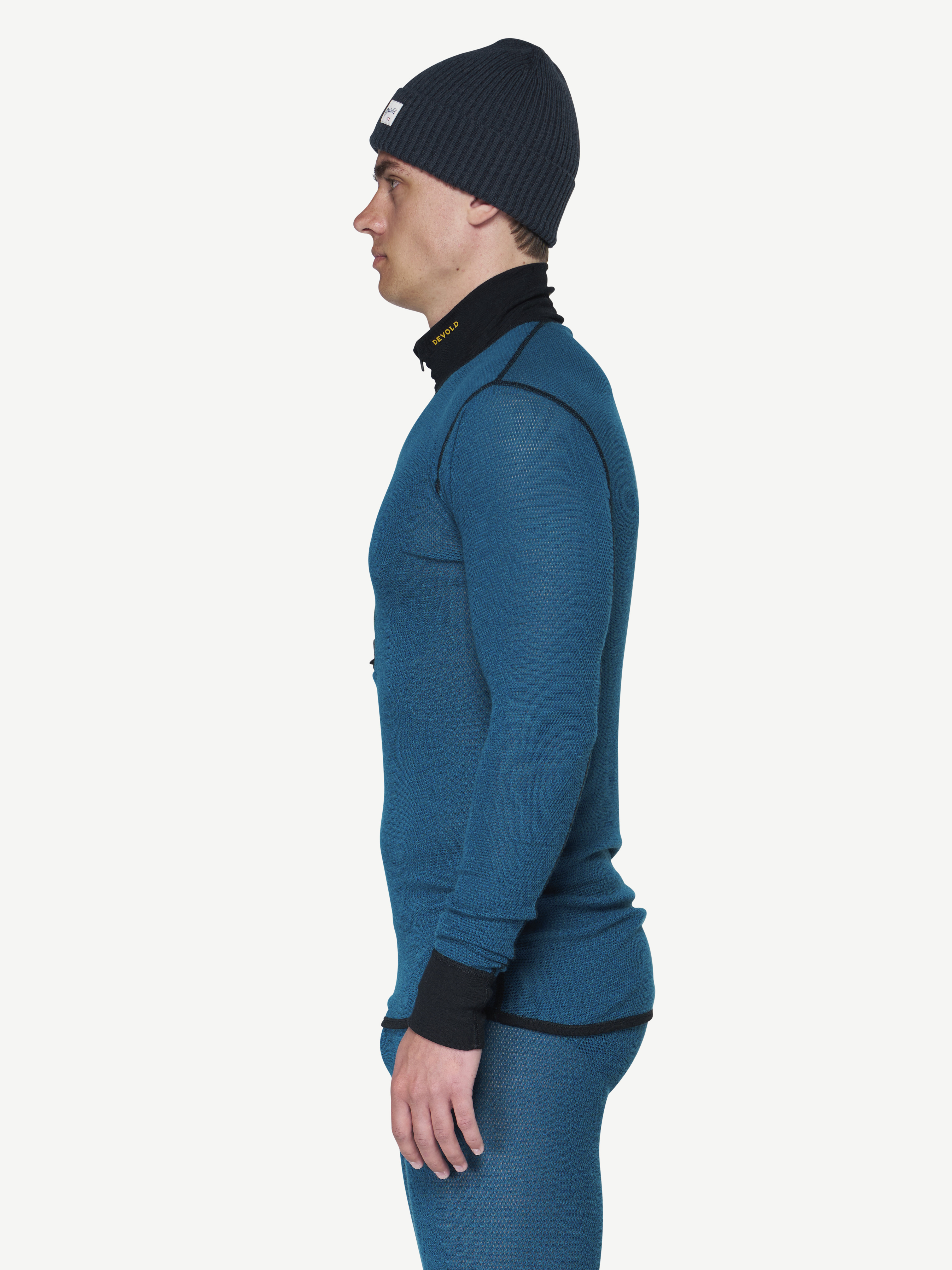 Wool Mesh 190 Zip Neck Man