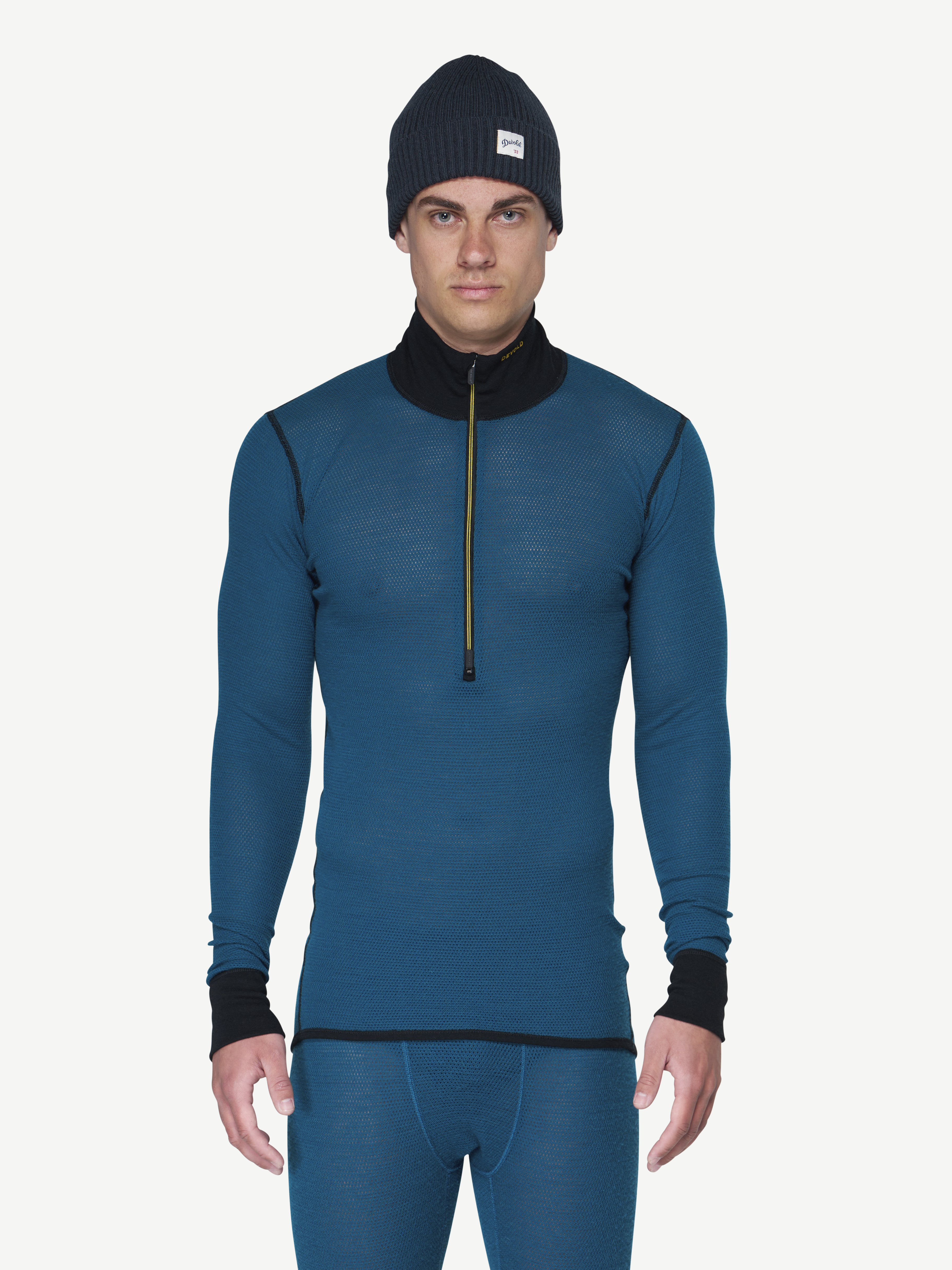 Wool Mesh 190 Zip Neck Man