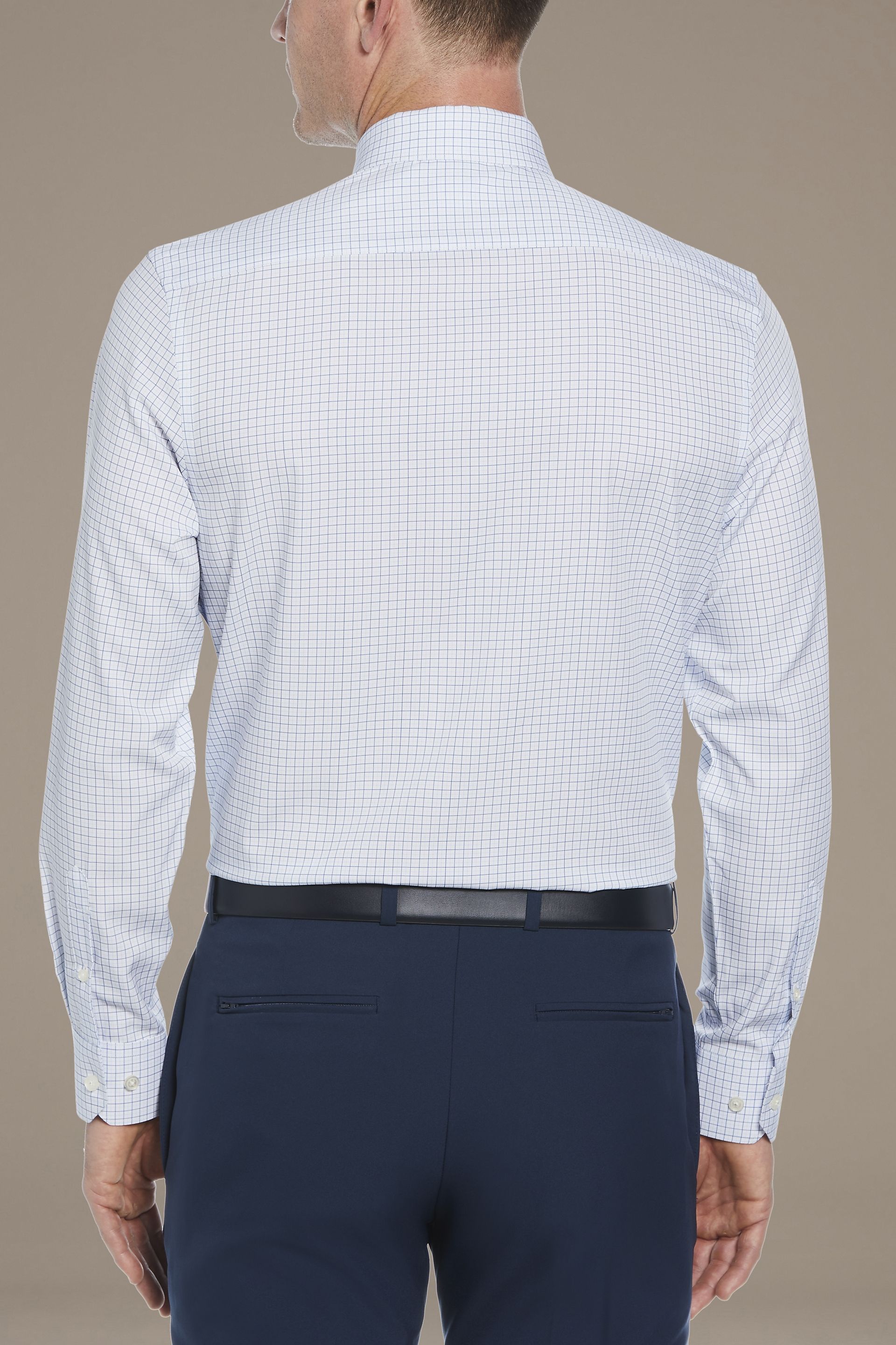 Mens Slim Fit Stretch Small Check Dress Shirt | David's Bridal