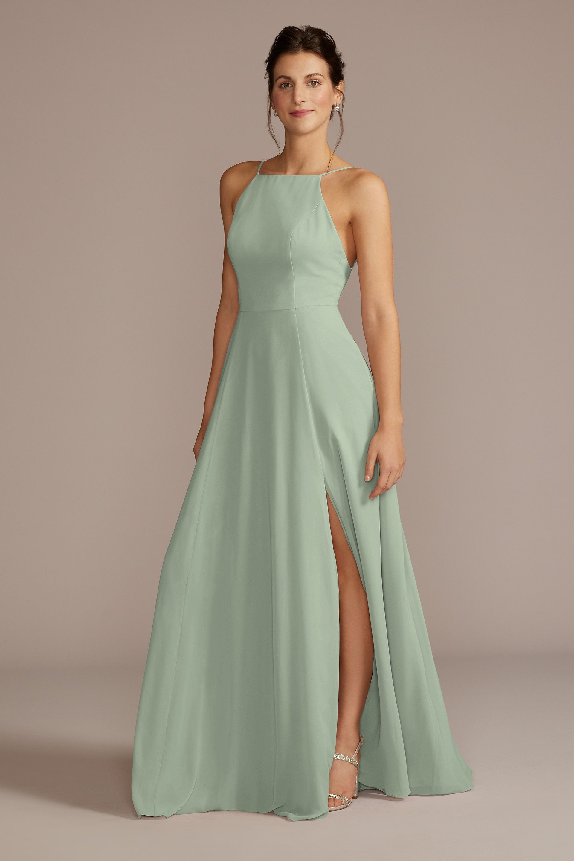 chiffon bridesmaid dresses online Slate Blue Bridesmaid Dress Chiffon Size XL