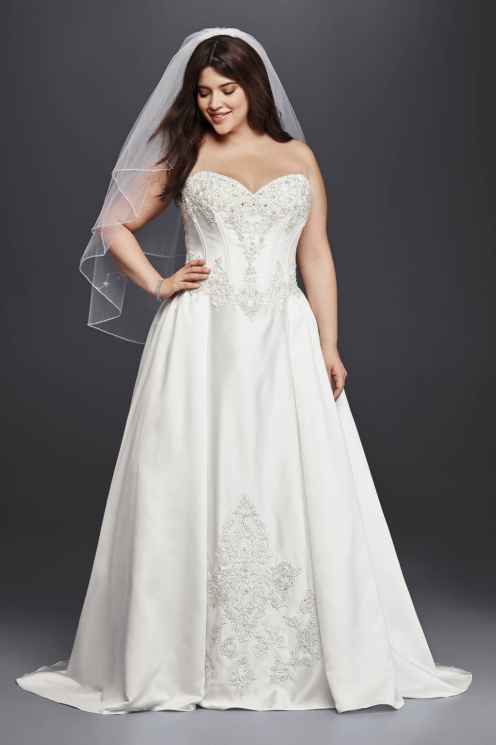 davids bridal plus size lace wedding dress As Is Lace Applique Plus Size Wedding Dress