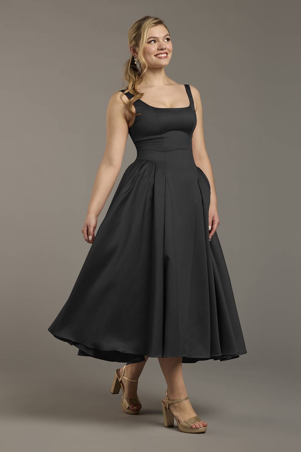 black tea length dress formal Retro Lace Semi Sleeveless Lace Up Built Black Cocktail Dresses 2026 |