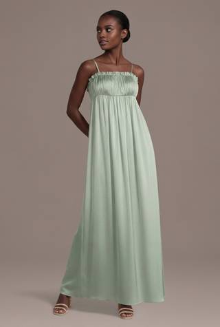 Picture of Matte Satin Spaghetti Strap Empire A-Line Dress