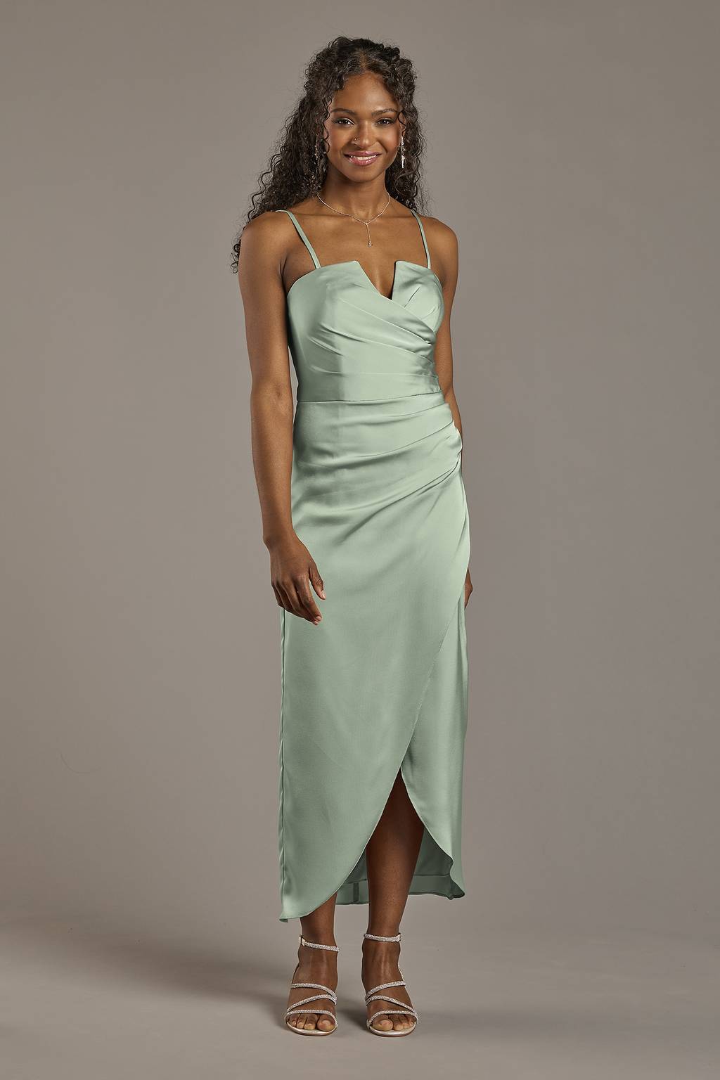 vivica satin midi dress Misha Vivica Satin Midi Dress In Wite by Misha