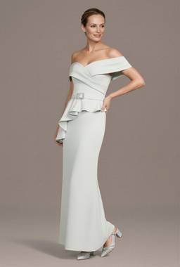 light grey peplum dress self-portrait - Grey Peplum Knit Midi Dress