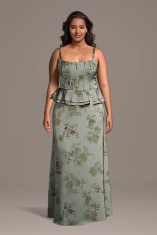 vintage floral bridesmaid dresses Leely Women Navy Bloom Halter Sheath Dress Satin Long Wedding Guest Dress with Open Back Discover this chiffon one shoulder Scoop Neck Inset Corset Floral
