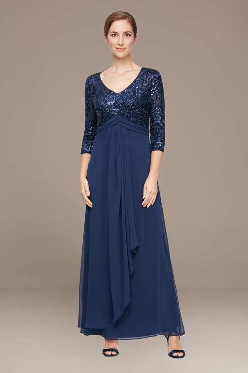 petite empire line dress Navy Ruched Empire-Waist Maxi Dress