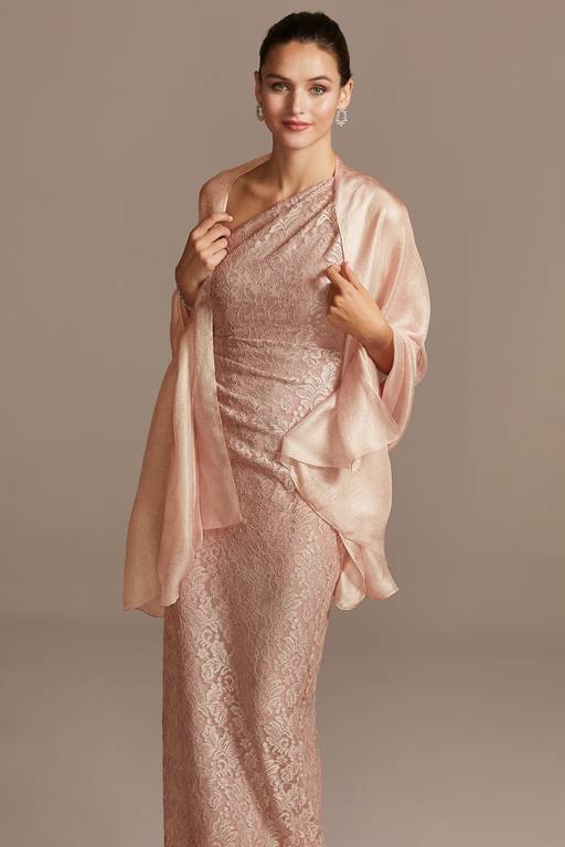 rose gold shawls and wraps for evening dresses Inspire Chic Women Shawls and Wraps for Evening Dresses, Bling Sparkly Shiny Shimmer Dressy with Buckle 74.8x17.7 inch(LxW) Rose Gold(Silver), Women's