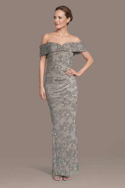 grey pattern dress Miss Circle Melody Gray Stripe Halter Drop Waist Mini Dress L